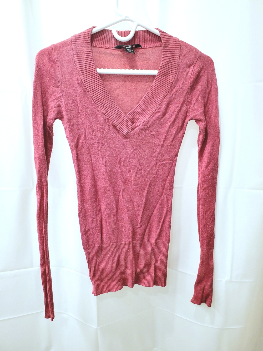 Pink V-Neck Longsleeve Sweater